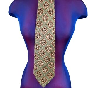 Polo Ralph Lauren Handmade 100% Silk Neck Tie Pastel Abstract Geometric